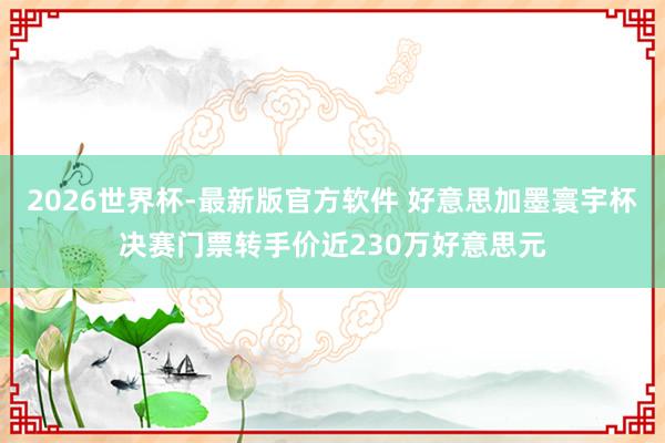 2026世界杯-最新版官方软件 好意思加墨寰宇杯决赛门票转手价近230万好意思元
