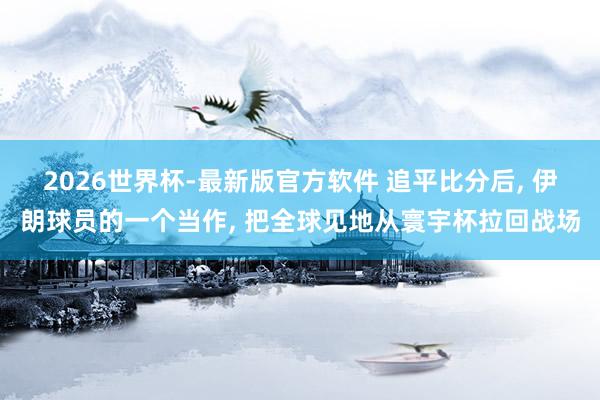 2026世界杯-最新版官方软件 追平比分后， 伊朗球员的一个当作， 把全球见地从寰宇杯拉回战场