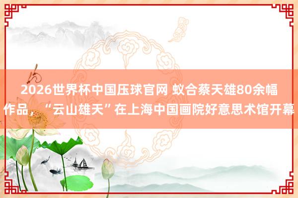 2026世界杯中国压球官网 蚁合蔡天雄80余幅作品，“云山雄天”在上海中国画院好意思术馆开幕